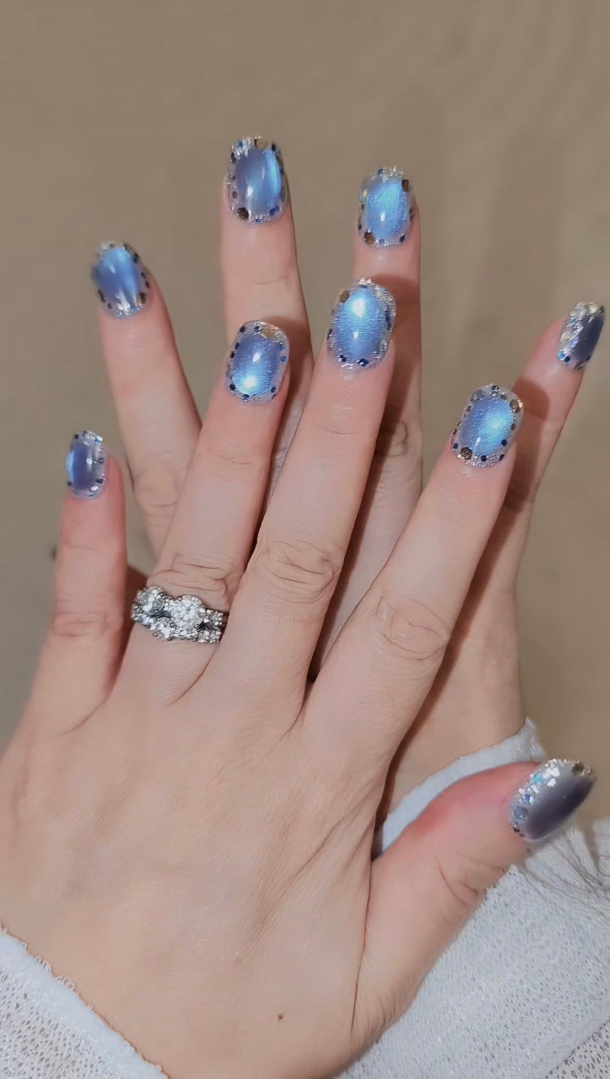 Cat Eye Hand Make Press On Nails